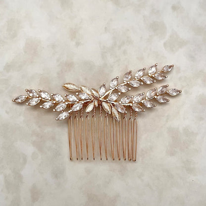 【ヘッドドレス】raffine ゴールドジルコニアヘッドドレス 【結婚式 ヘアアクセサリー】