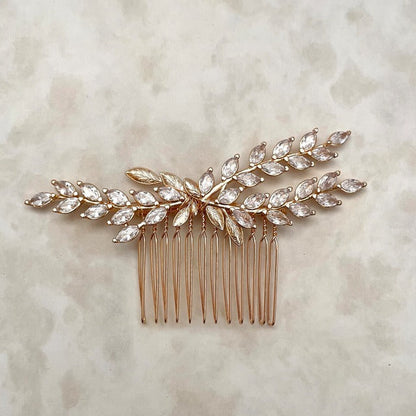 【ヘッドドレス】raffine ゴールドジルコニアヘッドドレス 【結婚式 ヘアアクセサリー】