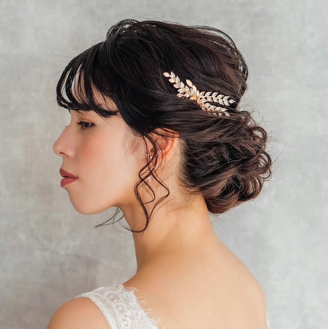 【ヘッドドレス】raffine ゴールドジルコニアヘッドドレス 【結婚式　ヘアアクセサリー】