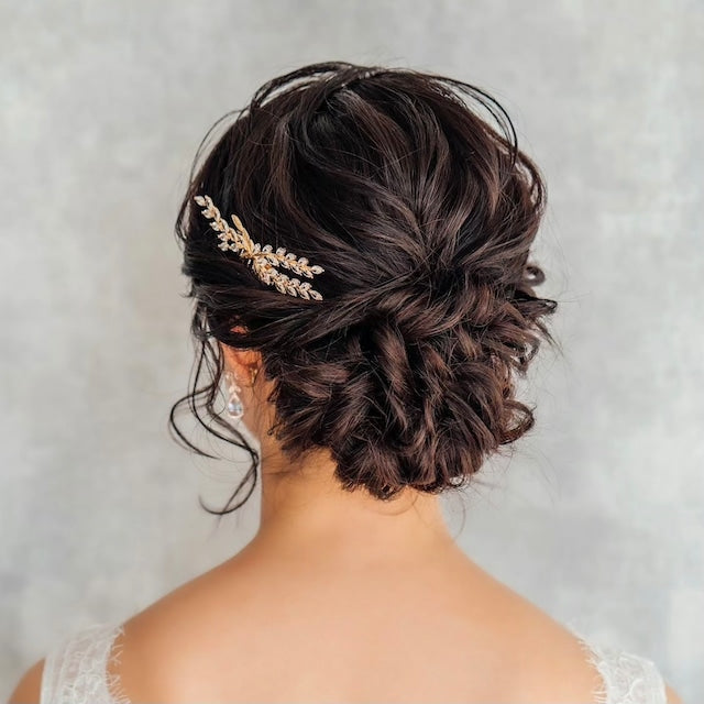 【ヘッドドレス】raffine ゴールドジルコニアヘッドドレス 【結婚式 ヘアアクセサリー】