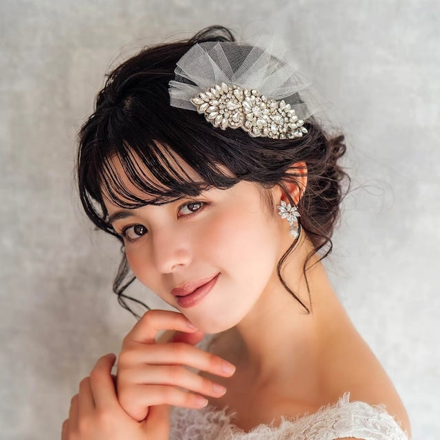 【ヘッドドレス】オリジナル商品 / tulleブライダルヘッドドレス 【結婚式 ヘアアクセサリー】