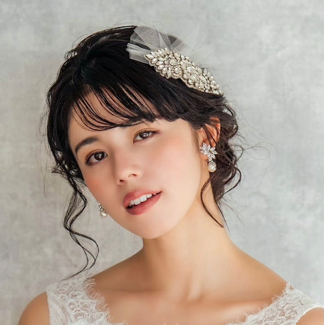 【ヘッドドレス】オリジナル商品 / tulleブライダルヘッドドレス 【結婚式 ヘアアクセサリー】