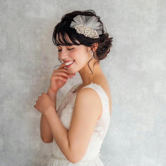 【ヘッドドレス】オリジナル商品 / tulleブライダルヘッドドレス 【結婚式 ヘアアクセサリー】