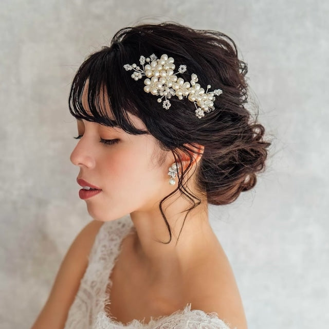 【ヘッドドレス】pluton ウェディングパールヘッドコーム 【結婚式　ヘアアクセサリー】