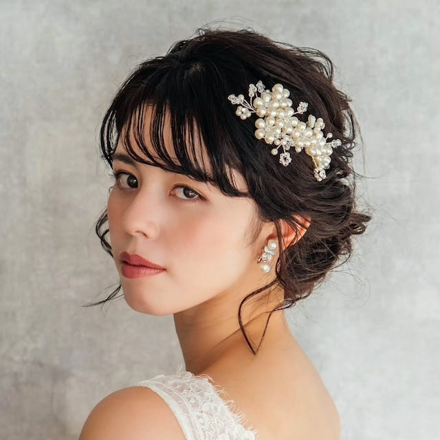 【ヘッドドレス】pluton ウェディングパールヘッドコーム 【結婚式　ヘアアクセサリー】