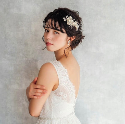 【ヘッドドレス】pluton ウェディングパールヘッドコーム 【結婚式 ヘアアクセサリー】