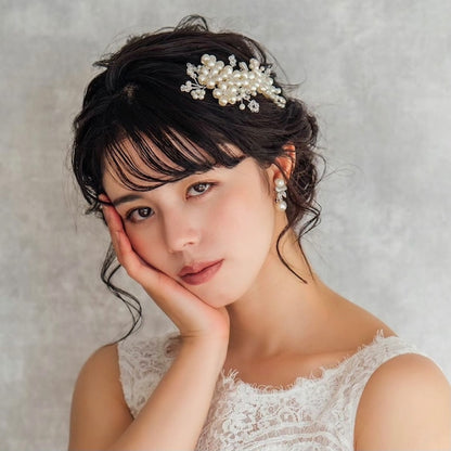 【ヘッドドレス】pluton ウェディングパールヘッドコーム 【結婚式　ヘアアクセサリー】