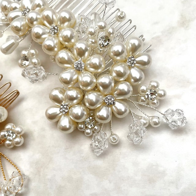 【ヘッドドレス】pluton ウェディングパールヘッドコーム 【結婚式 ヘアアクセサリー】