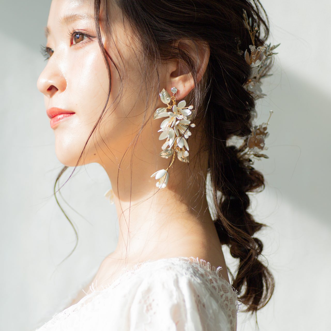 【ピアス】ブライダルピアス アンティークピアス 小枝ピアス ゴールド m18 【結婚式 ピアス イヤリング】