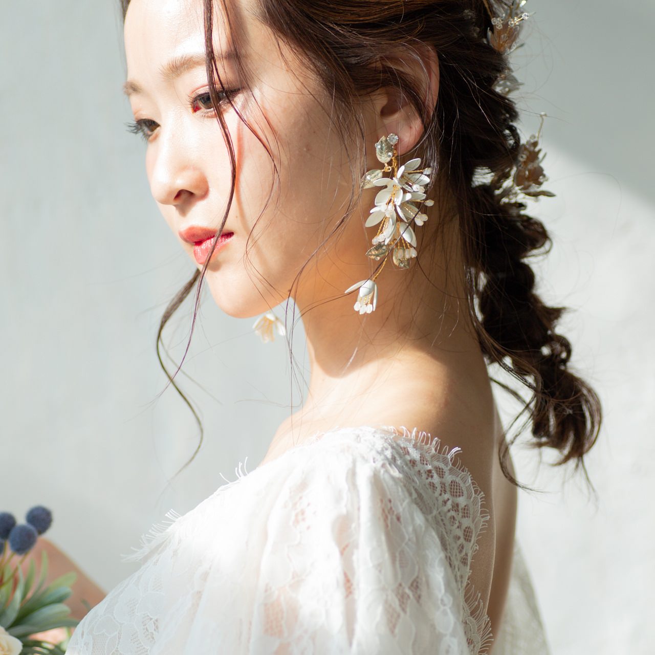 【ピアス】ブライダルピアス アンティークピアス 小枝ピアス ゴールド m18 【結婚式 ピアス イヤリング】