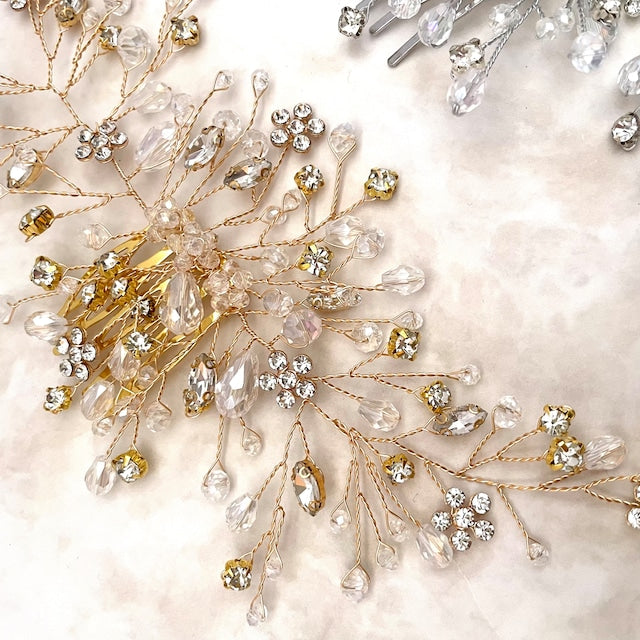 【ヘッドドレス】edelweiss ブライダル小枝ヘッドアクセサリー 【結婚式 ヘアアクセサリー】