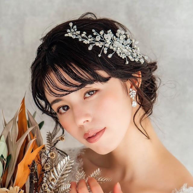 【ヘッドドレス】edelweiss ブライダル小枝ヘッドアクセサリー 【結婚式 ヘアアクセサリー】