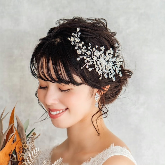 【ヘッドドレス】edelweiss ブライダル小枝ヘッドアクセサリー 【結婚式　ヘアアクセサリー】