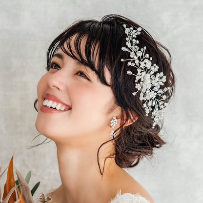 【ヘッドドレス】edelweiss ブライダル小枝ヘッドアクセサリー 【結婚式　ヘアアクセサリー】