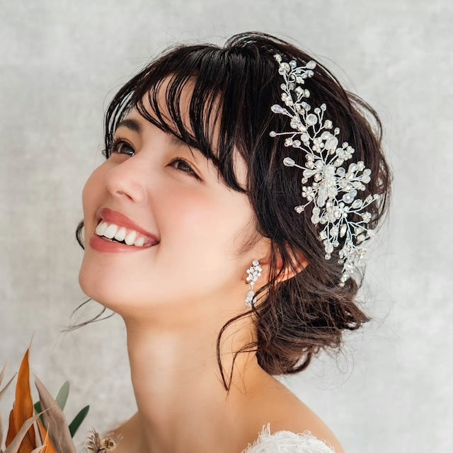 【ヘッドドレス】edelweiss ブライダル小枝ヘッドアクセサリー 【結婚式 ヘアアクセサリー】