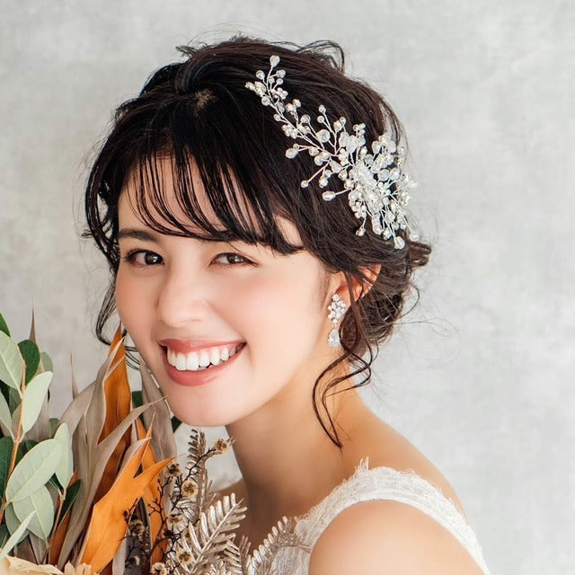 【ヘッドドレス】edelweiss ブライダル小枝ヘッドアクセサリー 【結婚式 ヘアアクセサリー】