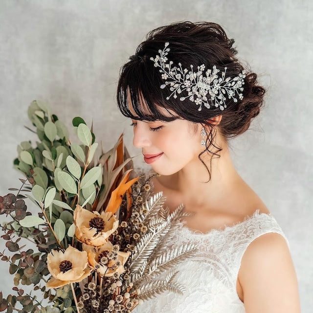 【ヘッドドレス】edelweiss ブライダル小枝ヘッドアクセサリー 【結婚式 ヘアアクセサリー】