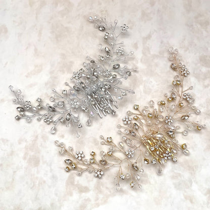 【ヘッドドレス】edelweiss ブライダル小枝ヘッドアクセサリー 【結婚式 ヘアアクセサリー】