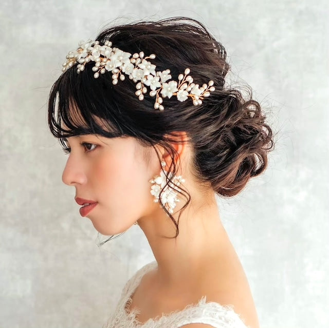 【ヘッドドレス】Mimi ブライダル小枝ヘッドアクセサリー 【結婚式 ヘアアクセサリー】