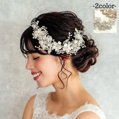 【ヘッドドレス】caline ブライダルビジューヘッドアクセサリー 【結婚式 ヘアアクセサリー】