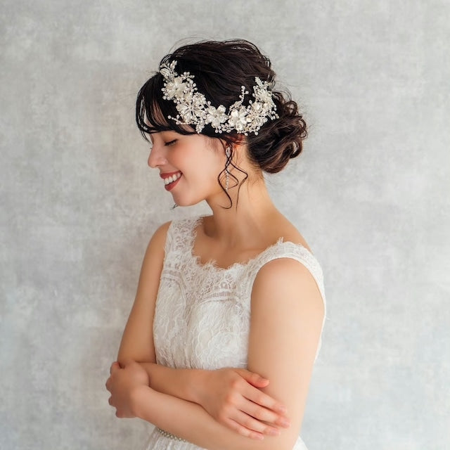 【ヘッドドレス】caline ブライダルビジューヘッドアクセサリー 【結婚式 ヘアアクセサリー】