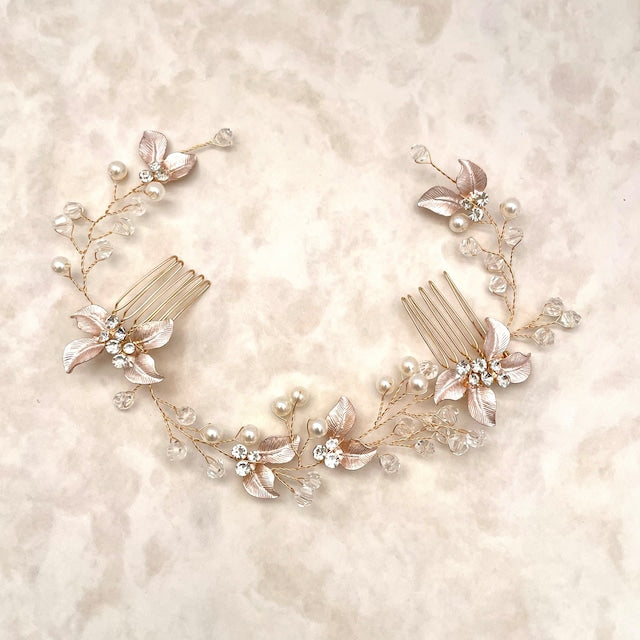 【ヘッドドレス】cherie ゴールド小枝ヘッドアクセサリー 【結婚式 ヘアアクセサリー】