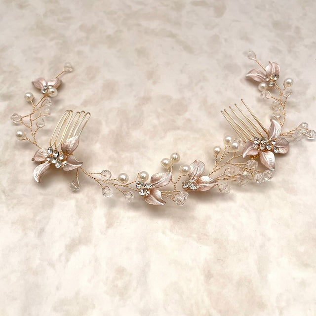 【ヘッドドレス】cherie ゴールド小枝ヘッドアクセサリー 【結婚式　ヘアアクセサリー】