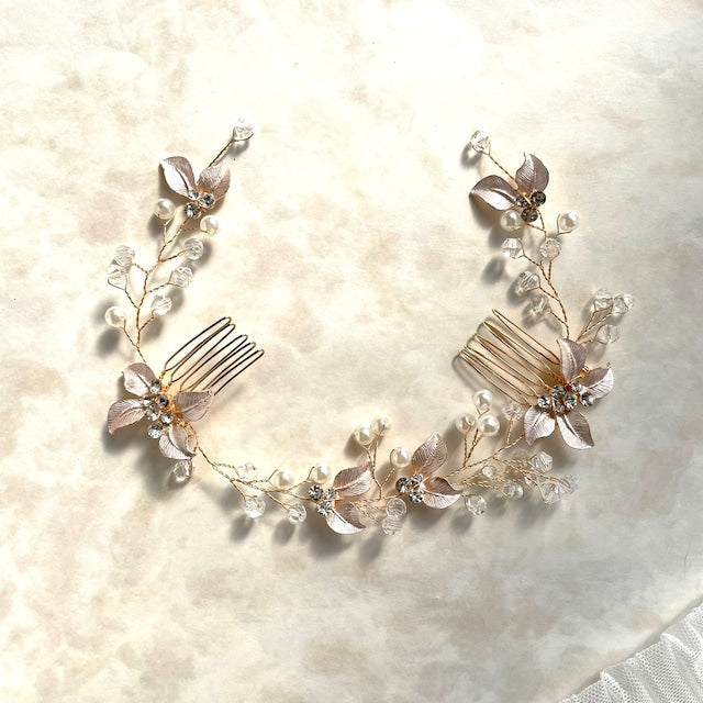 【ヘッドドレス】cherie ゴールド小枝ヘッドアクセサリー 【結婚式 ヘアアクセサリー】