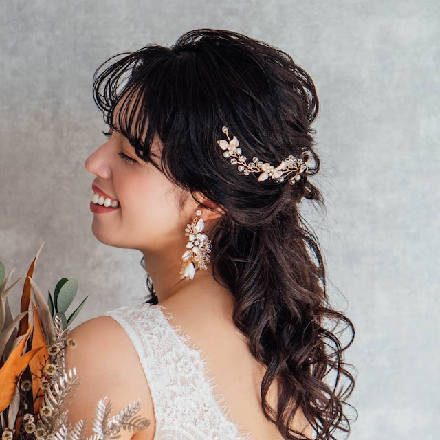 【ヘッドドレス】cherie ゴールド小枝ヘッドアクセサリー 【結婚式　ヘアアクセサリー】