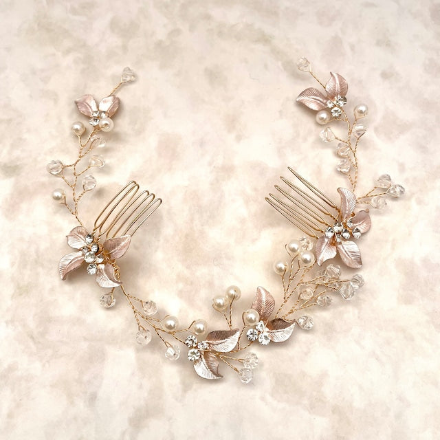 【ヘッドドレス】cherie ゴールド小枝ヘッドアクセサリー 【結婚式 ヘアアクセサリー】