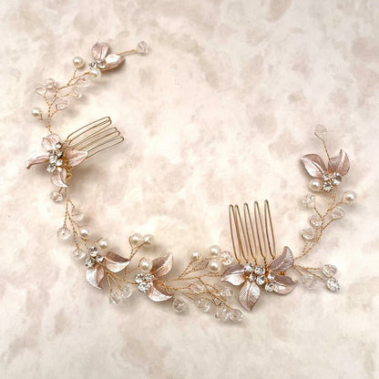 【ヘッドドレス】cherie ゴールド小枝ヘッドアクセサリー 【結婚式 ヘアアクセサリー】