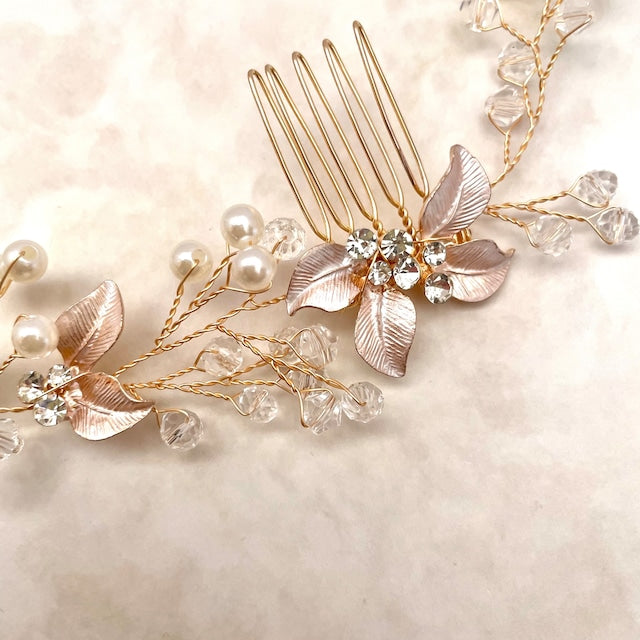 ヘッドドレス】cherie ゴールド小枝ヘッドアクセサリー 【結婚式 ヘア
