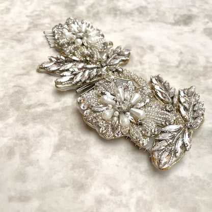 【ヘッドドレス】オリジナル商品 / papillon ビーズ刺繍ブライダルヘッドドレス 【結婚式 ヘアアクセサリー】