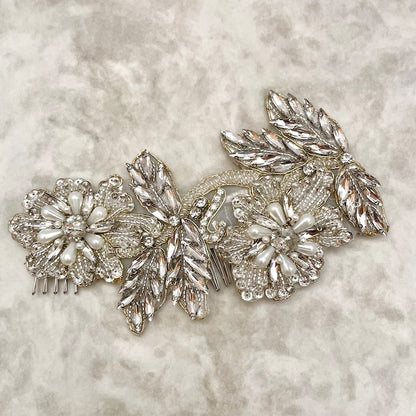 【ヘッドドレス】オリジナル商品 / papillon ビーズ刺繍ブライダルヘッドドレス 【結婚式　ヘアアクセサリー】