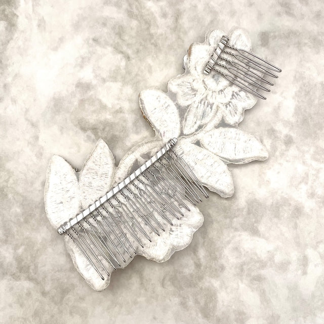 【ヘッドドレス】オリジナル商品 / papillon ビーズ刺繍ブライダルヘッドドレス 【結婚式 ヘアアクセサリー】