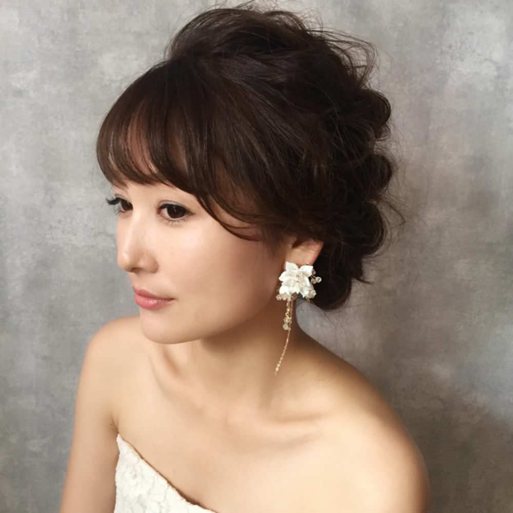 【ピアス・イヤリング】Lien ビジューウエディングイヤリング/ブライダルアクセサリー 【結婚式 ピアス イヤリング】