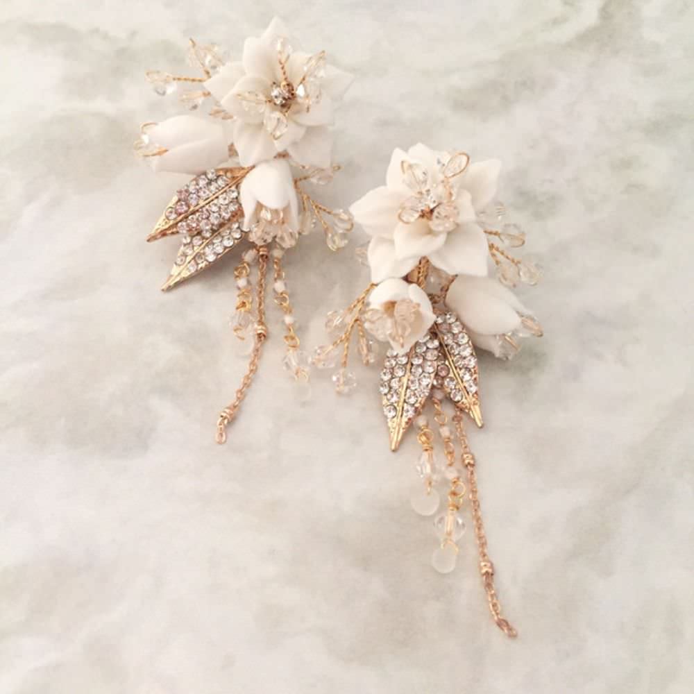 【ピアス・イヤリング】Lien ビジューウエディングイヤリング/ブライダルアクセサリー 【結婚式 ピアス イヤリング】