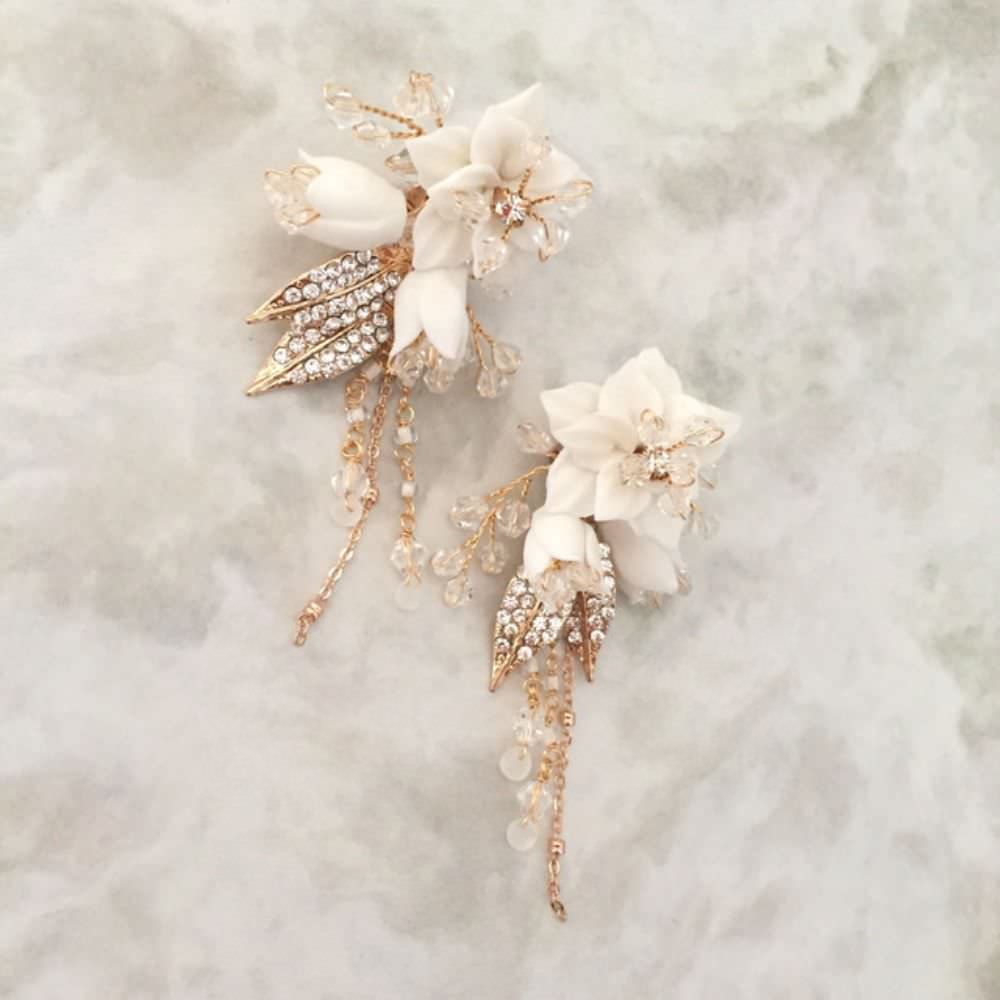 【ピアス・イヤリング】Lien ビジューウエディングイヤリング/ブライダルアクセサリー 【結婚式 ピアス イヤリング】