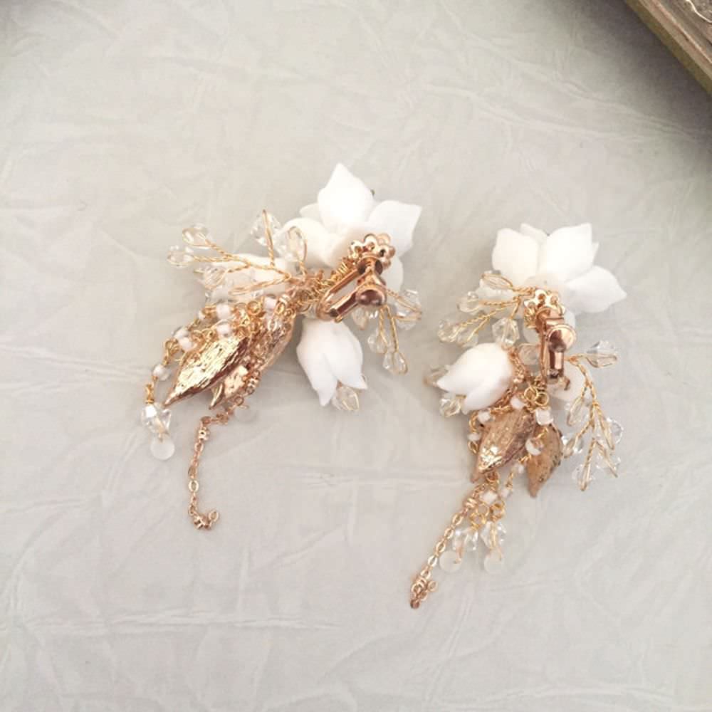 【ピアス・イヤリング】Lien ビジューウエディングイヤリング/ブライダルアクセサリー 【結婚式 ピアス イヤリング】