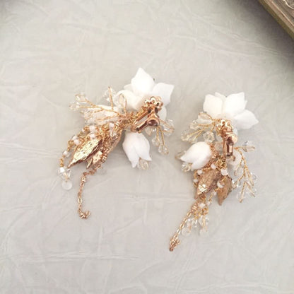 【ピアス・イヤリング】Lien ビジューウエディングイヤリング/ブライダルアクセサリー 【結婚式 ピアス イヤリング】