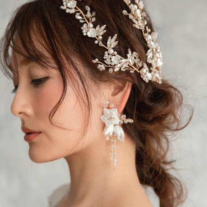 【ピアス・イヤリング】Lien ビジューウエディングイヤリング/ブライダルアクセサリー 【結婚式 ピアス イヤリング】