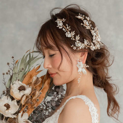 【ピアス・イヤリング】Lien ビジューウエディングイヤリング/ブライダルアクセサリー 【結婚式 ピアス イヤリング】