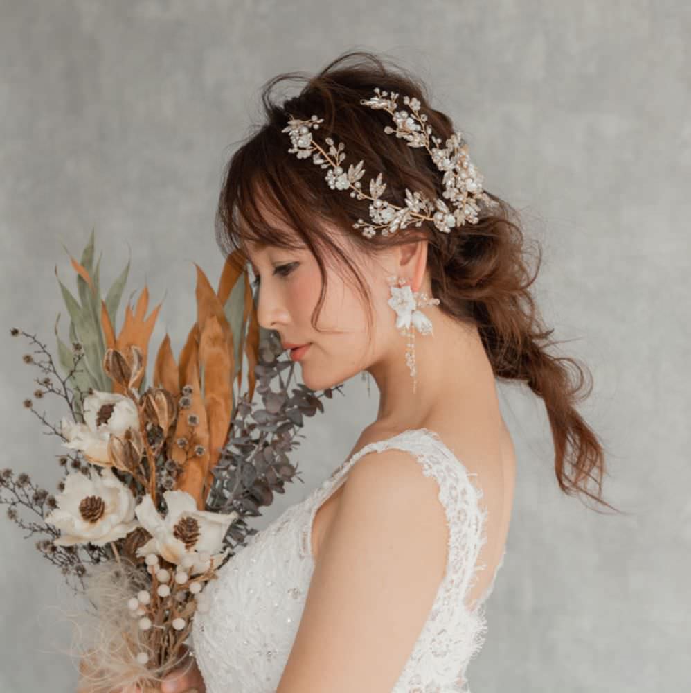 【ピアス・イヤリング】Lien ビジューウエディングイヤリング/ブライダルアクセサリー 【結婚式 ピアス イヤリング】