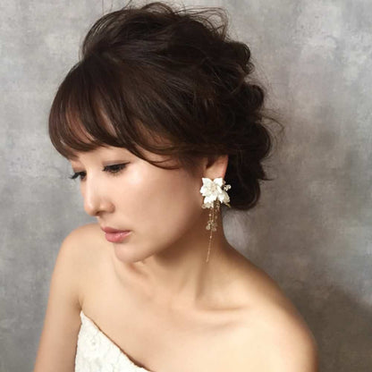 【ピアス・イヤリング】Lien ビジューウエディングイヤリング/ブライダルアクセサリー 【結婚式 ピアス イヤリング】