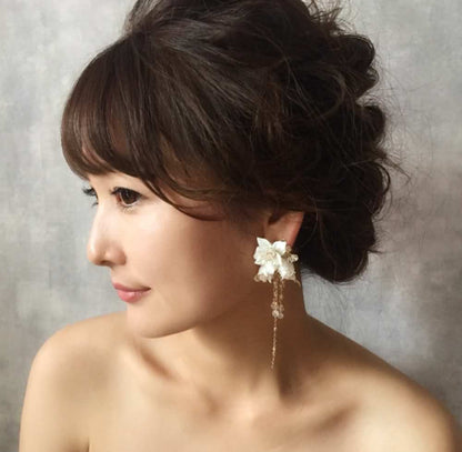 【ピアス・イヤリング】Lien ビジューウエディングイヤリング/ブライダルアクセサリー 【結婚式 ピアス イヤリング】