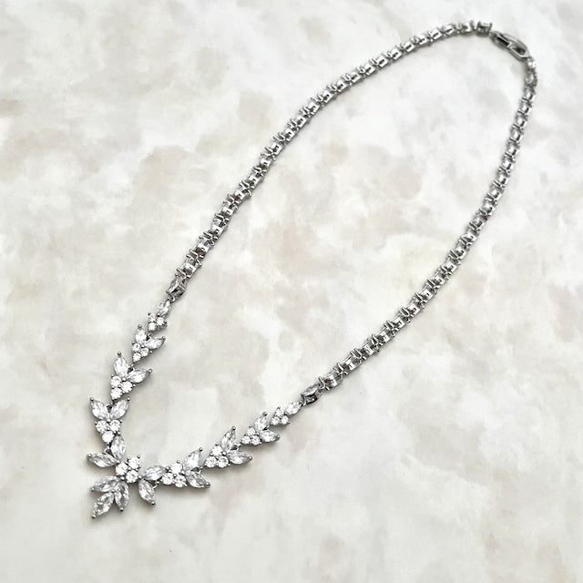 【ネックレス】louna ジルコニアブライダルネックレス 【結婚式 ネックレス】