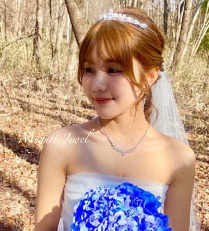 【ネックレス】louna ジルコニアブライダルネックレス 【結婚式 ネックレス】