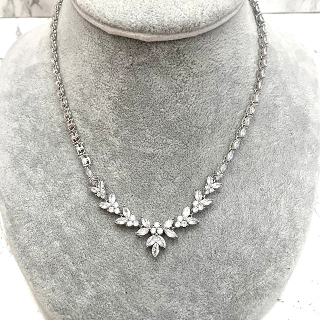 【ネックレス】louna ジルコニアブライダルネックレス 【結婚式 ネックレス】