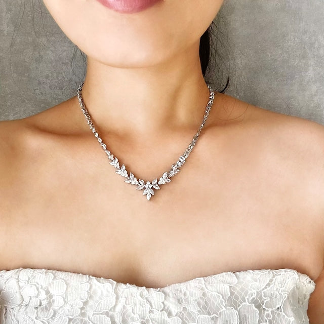【ネックレス】louna ジルコニアブライダルネックレス 【結婚式 ネックレス】