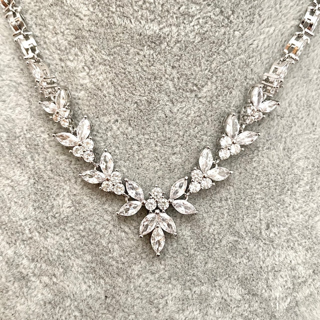 【ネックレス】louna ジルコニアブライダルネックレス 【結婚式 ネックレス】